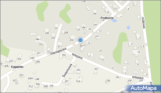 Niepołomice, Staniątecka, 15, mapa Niepołomice