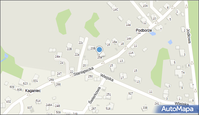 Niepołomice, Staniątecka, 20a, mapa Niepołomice