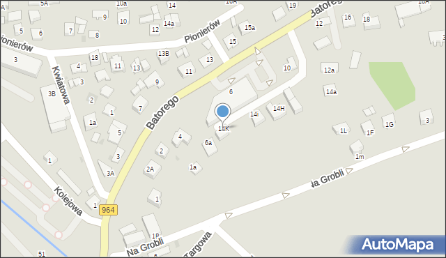 Niepołomice, Stefana Batorego, 14K, mapa Niepołomice