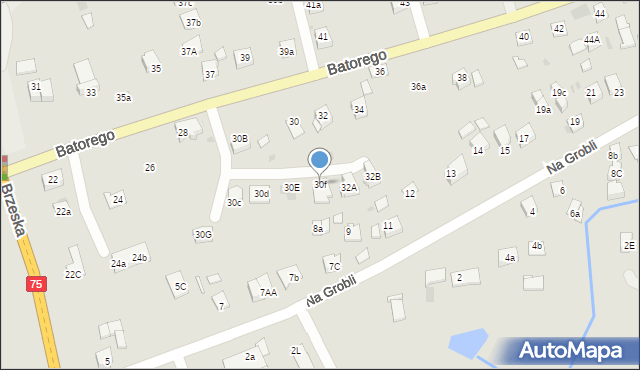 Niepołomice, Stefana Batorego, 30f, mapa Niepołomice