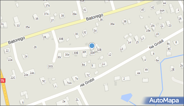 Niepołomice, Stefana Batorego, 32a, mapa Niepołomice