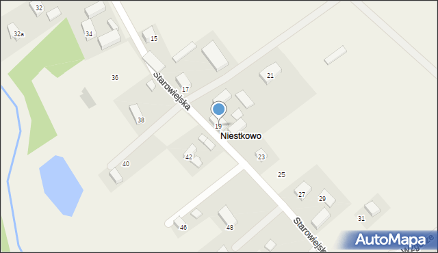Niestkowo, Starowiejska, 19, mapa Niestkowo