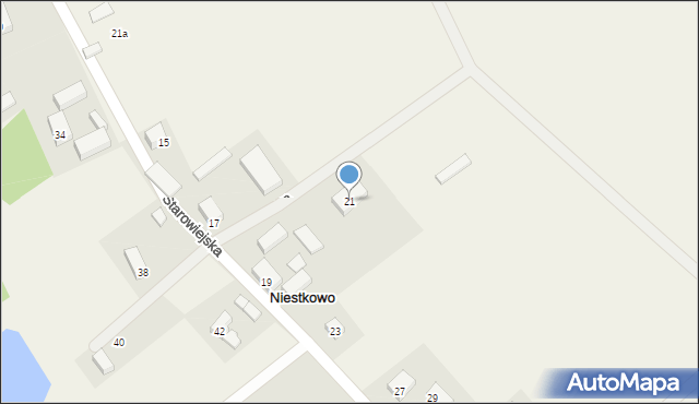 Niestkowo, Starowiejska, 21, mapa Niestkowo