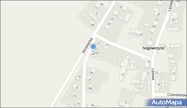 Nogowczyce, Strzelecka, 10, mapa Nogowczyce