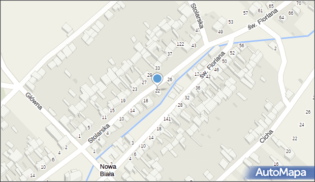 Nowa Biała, Stolarska, 22, mapa Nowa Biała