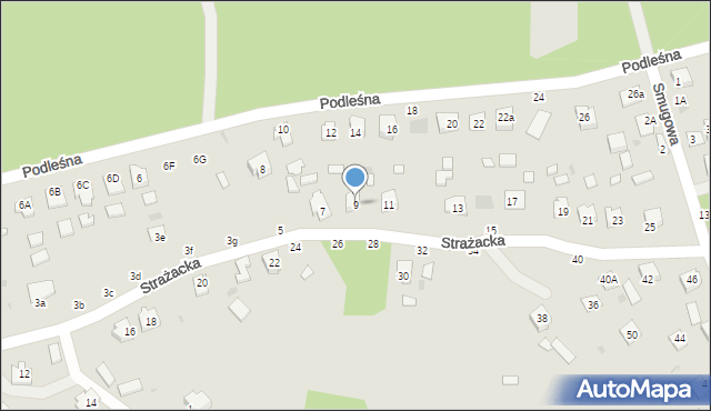 Nowa Dęba, Strażacka, 9, mapa Nowa Dęba