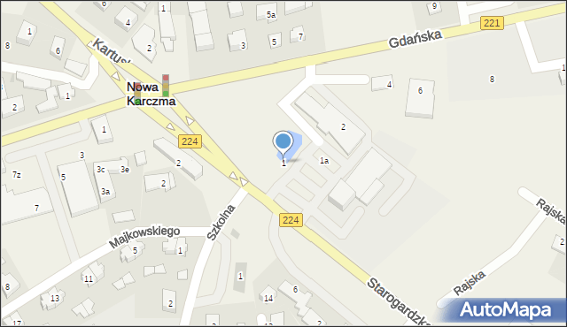 Nowa Karczma, Starogardzka, 1, mapa Nowa Karczma