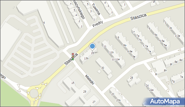 Nowa Sól, Staszica Stanisława, 13, mapa Nowa Sól