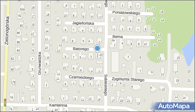 Nowa Sól, Stefana Batorego, 1, mapa Nowa Sól