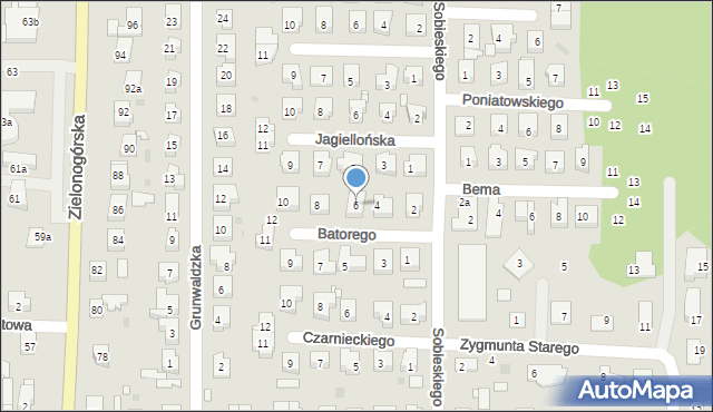 Nowa Sól, Stefana Batorego, 6, mapa Nowa Sól