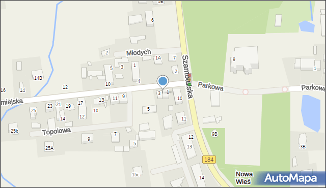 Nowa Wieś, Staromiejska, 1A, mapa Nowa Wieś