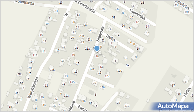 Nowe Grocholice, Stawowa, 16, mapa Nowe Grocholice
