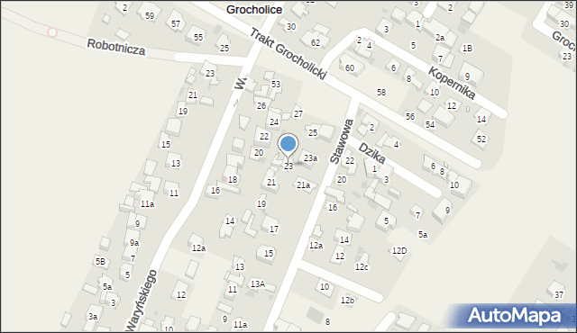 Nowe Grocholice, Stawowa, 23, mapa Nowe Grocholice