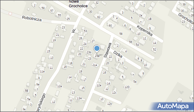 Nowe Grocholice, Stawowa, 23a, mapa Nowe Grocholice