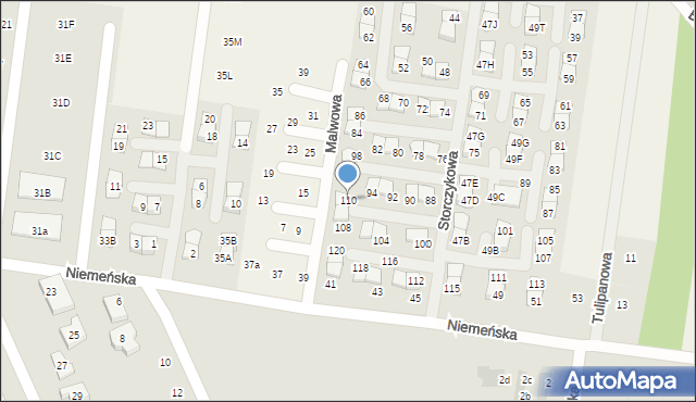 Nowodworce, Storczykowa, 110, mapa Nowodworce