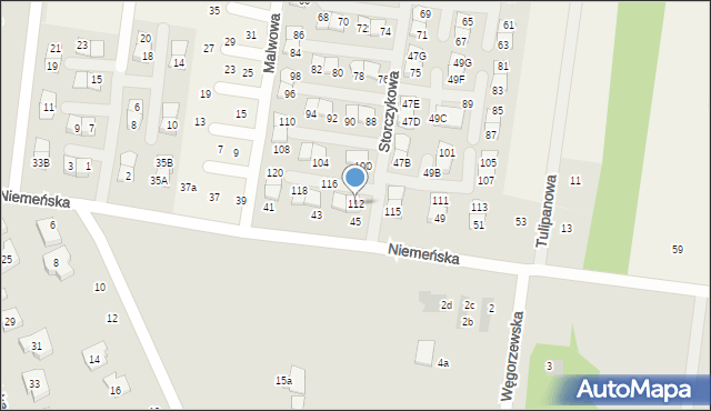 Nowodworce, Storczykowa, 112, mapa Nowodworce