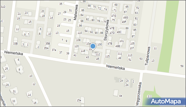 Nowodworce, Storczykowa, 114, mapa Nowodworce