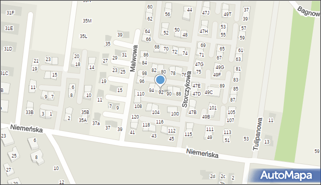 Nowodworce, Storczykowa, 92, mapa Nowodworce