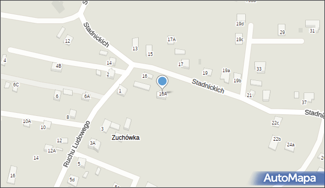 Nowy Sącz, Stadnickich, 16A, mapa Nowego Sącza
