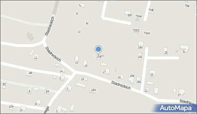Nowy Sącz, Stadnickich, 17A, mapa Nowego Sącza
