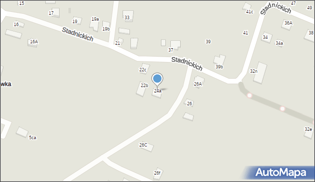 Nowy Sącz, Stadnickich, 24a, mapa Nowego Sącza