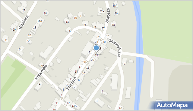 Nowy Staw, Stwosza Wita, 24, mapa Nowy Staw