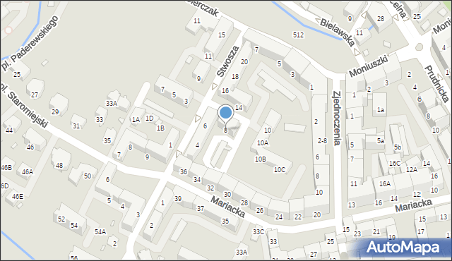 Nysa, Stwosza Wita, 8, mapa Nysy