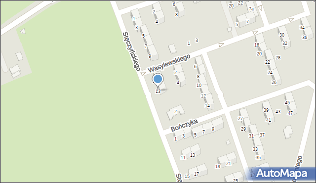 Nysa, Stęczyńskiego Bogusza Zygmunta, 13, mapa Nysy
