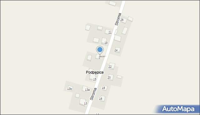 Oblęgorek, Stroma, 17, mapa Oblęgorek