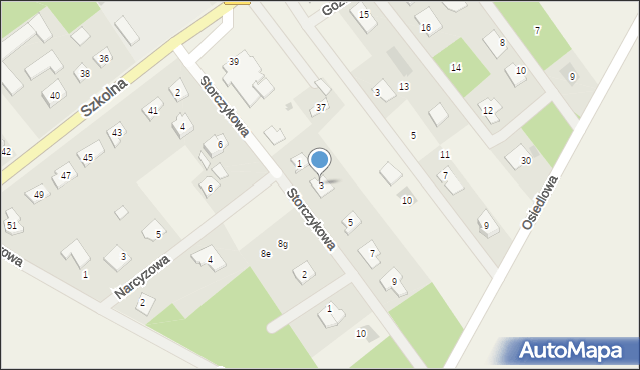 Obrowo, Storczykowa, 3, mapa Obrowo