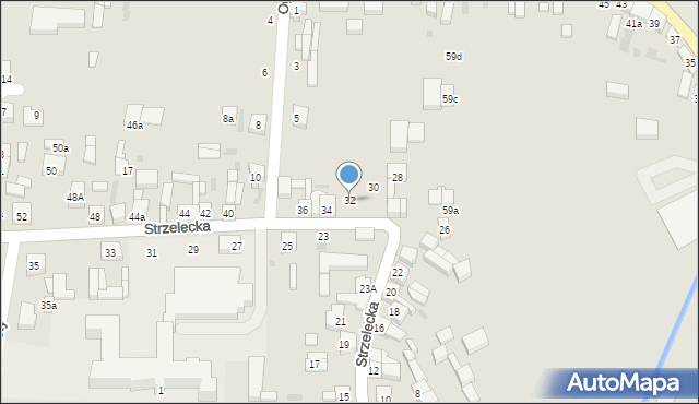 Odolanów, Strzelecka, 32, mapa Odolanów