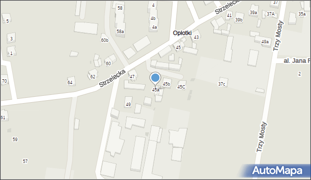Odolanów, Strzelecka, 45a, mapa Odolanów