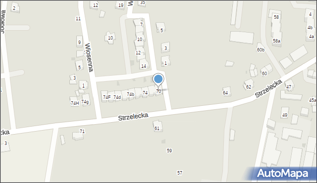 Odolanów, Strzelecka, 70, mapa Odolanów