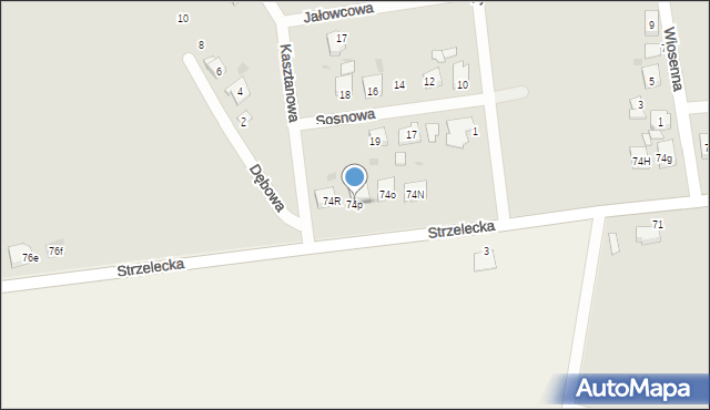 Odolanów, Strzelecka, 74p, mapa Odolanów