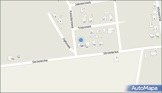 Odolanów, Strzelecka, 74R, mapa Odolanów