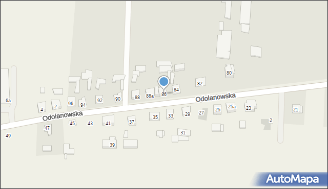 Odolanów, Strzelecka, 86, mapa Odolanów