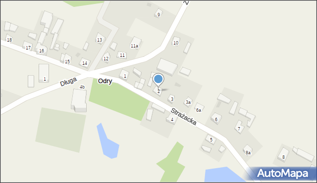 Odry, Strażacka, 2, mapa Odry