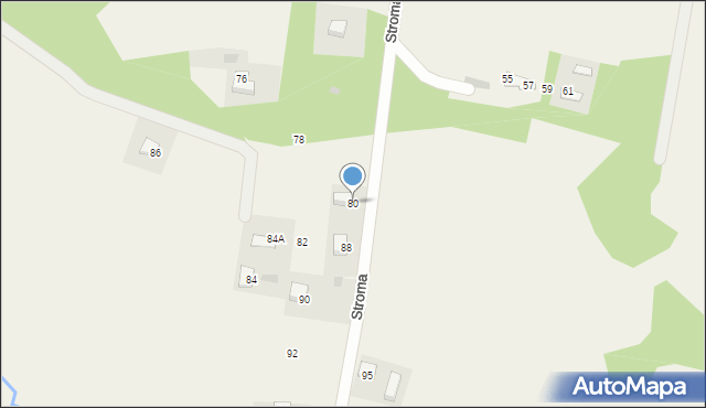 Okocim, Stroma, 80, mapa Okocim