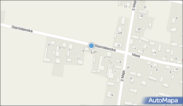Okołowice, Stanisławska, 3, mapa Okołowice