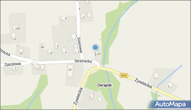 Okrajnik, Strażacka, 2, mapa Okrajnik