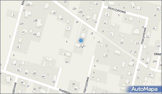 Okszów, Storczykowa, 17a, mapa Okszów