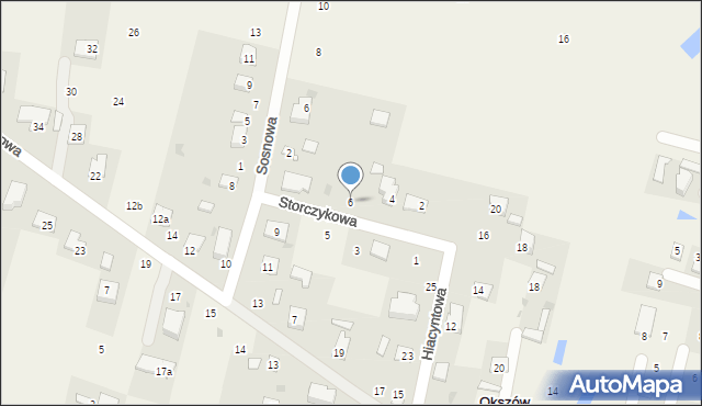 Okszów, Storczykowa, 6, mapa Okszów