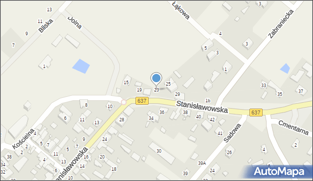 Okuniew, Stanisławowska, 23, mapa Okuniew