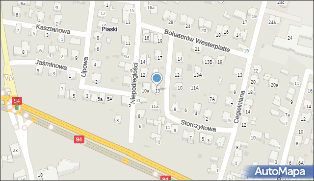 Olkusz, Storczykowa, 13, mapa Olkusz