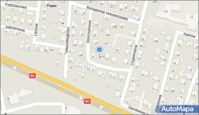 Olkusz, Storczykowa, 6, mapa Olkusz