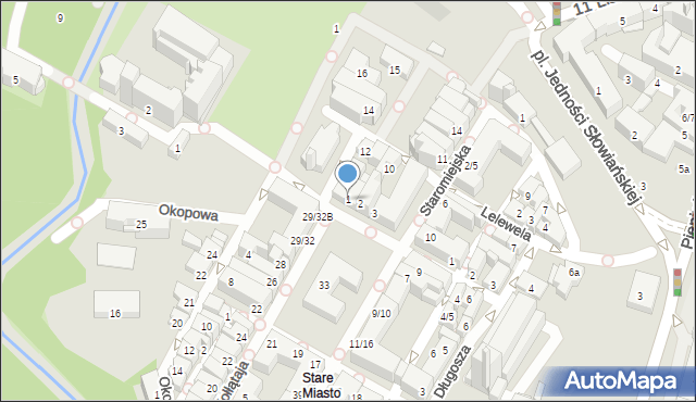 Olsztyn, Stare Miasto, 1, mapa Olsztyna