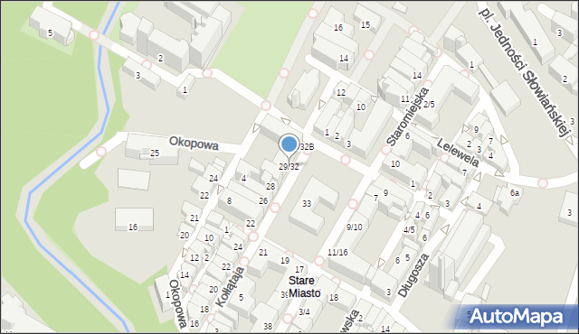 Olsztyn, Stare Miasto, 29/32, mapa Olsztyna