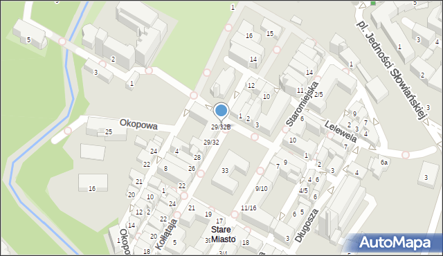 Olsztyn, Stare Miasto, 29/32B, mapa Olsztyna