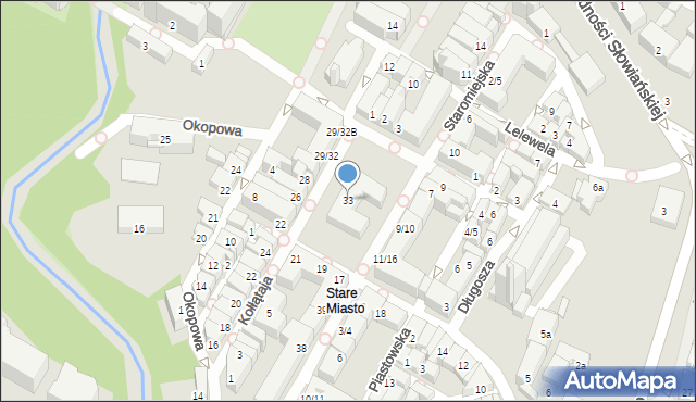 Olsztyn, Stare Miasto, 33, mapa Olsztyna