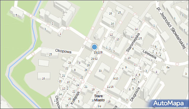 Olsztyn, Stare Miasto, 32, mapa Olsztyna